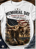 Memorial Day Tee — Longhorn & Flag